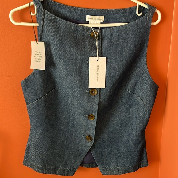 Denim Agathe Vest Top NWT by Lovers and Friends sz s - Picture 1 of 10